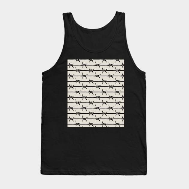 Barbed wire white Tank Top by Milatoo